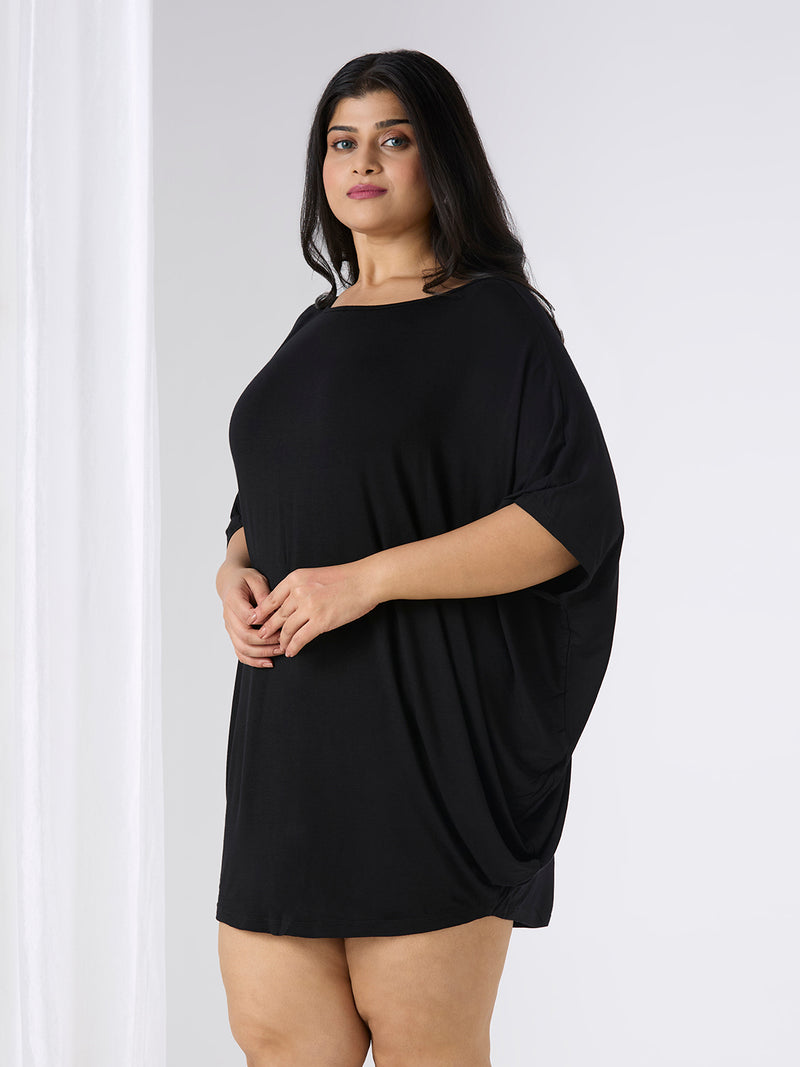 AURA KAFTAN TOP - BLACK