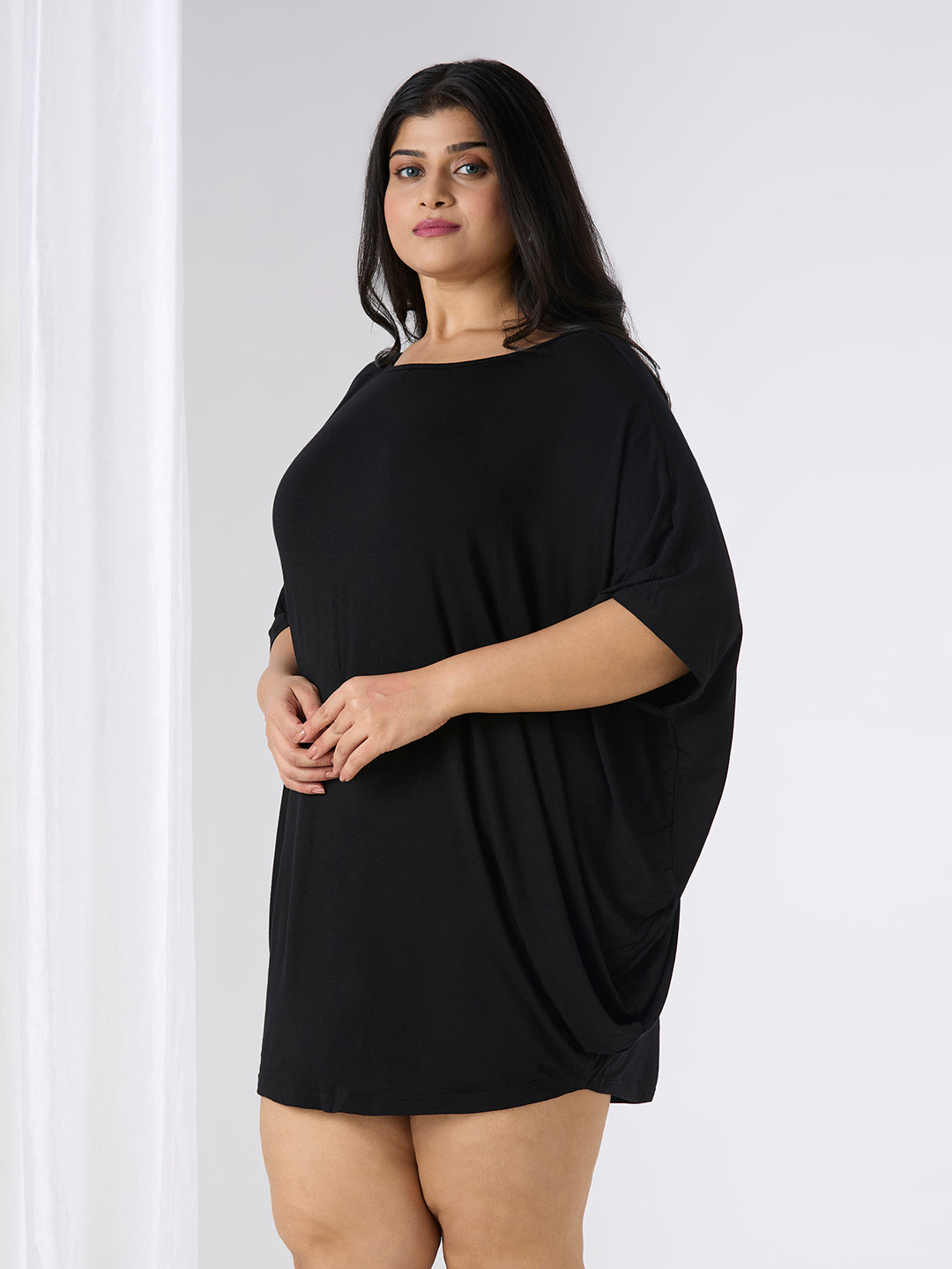AURA KAFTAN TOP - BLACK