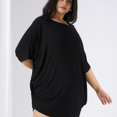 AURA KAFTAN TOP - BLACK