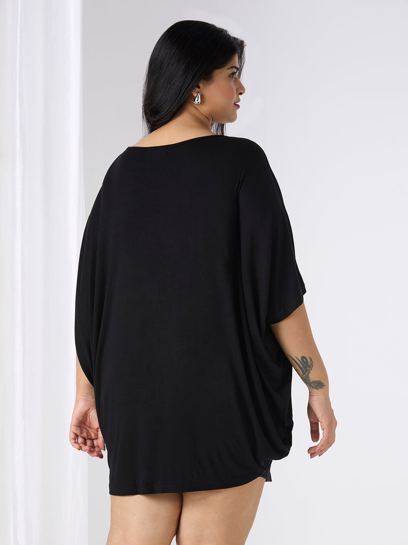 AURA KAFTAN TOP - BLACK