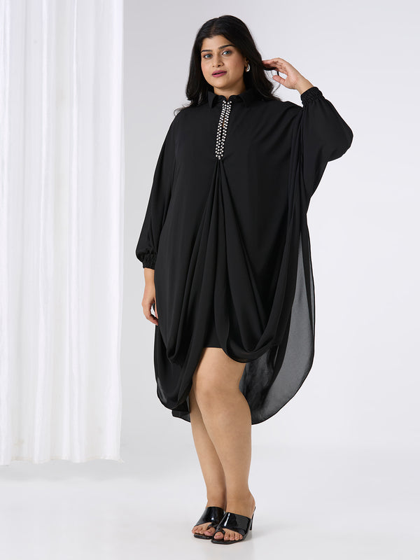 SELENE KAFTAN DRESS - BLACK