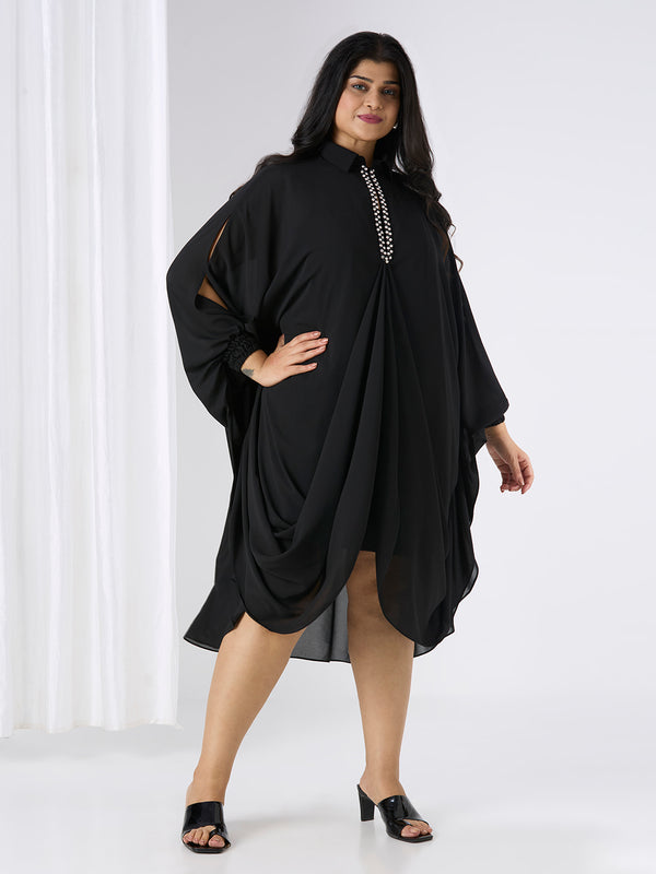SELENE KAFTAN DRESS - BLACK