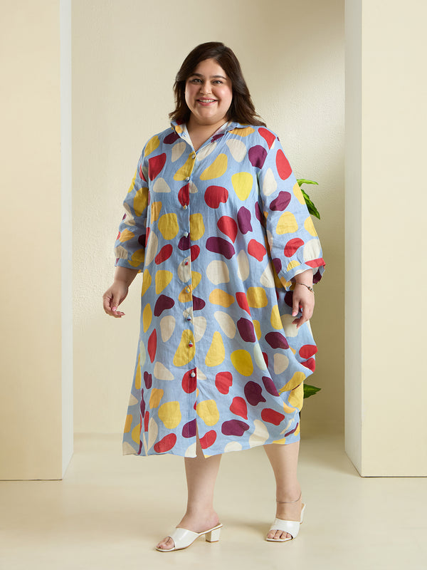 PLAYFUL PEBBLE SHIRT DRESS