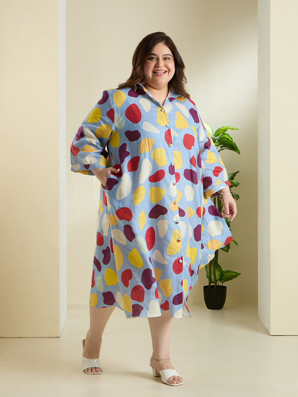 PLAYFUL PEBBLE SHIRT DRESS