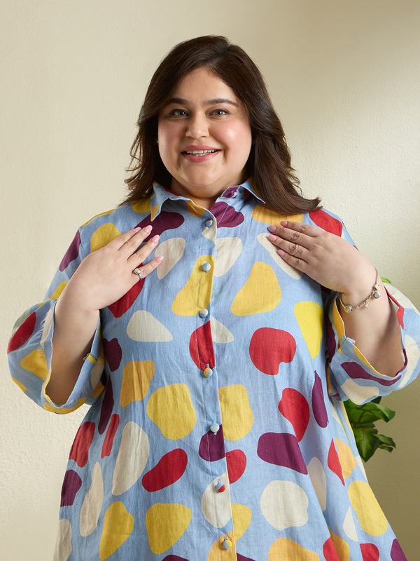 PLAYFUL PEBBLE SHIRT DRESS