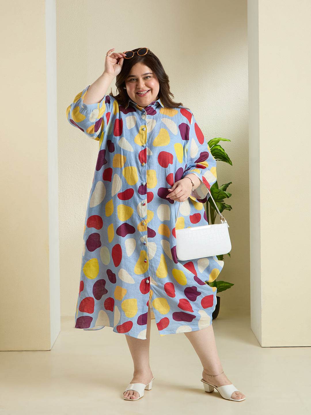 PLAYFUL PEBBLE SHIRT DRESS