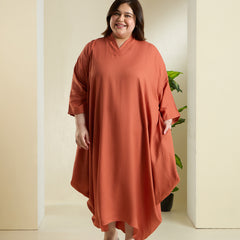 ANYA LINEN COWL DRESS