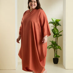 ANYA LINEN COWL DRESS