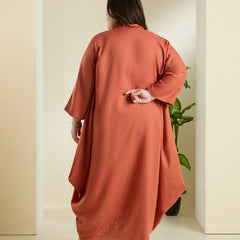 ANYA LINEN COWL DRESS