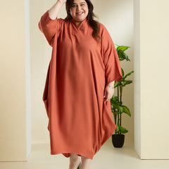 ANYA LINEN COWL DRESS