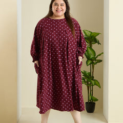 RHEA POLKA MIDI DRESS