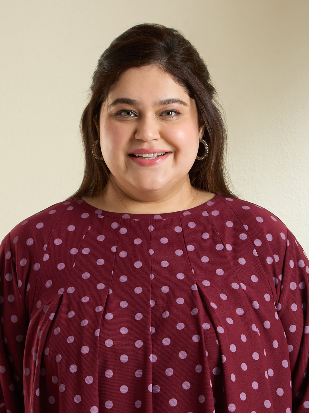 RHEA POLKA MIDI DRESS