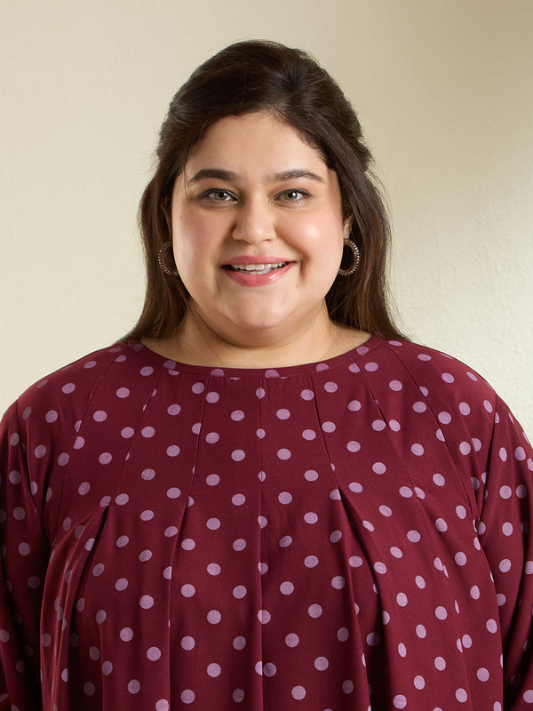 RHEA POLKA MIDI DRESS