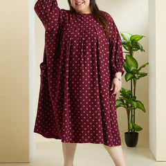 RHEA POLKA MIDI DRESS