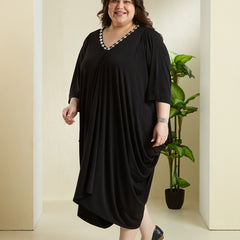 AURA STATEMENT DRESS - BLACK