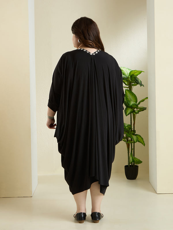 AURA STATEMENT DRESS - BLACK