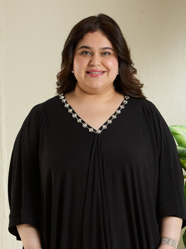 AURA STATEMENT DRESS - BLACK