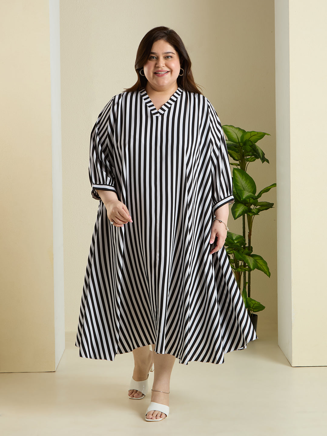 STRIPE STATEMENT DRESS