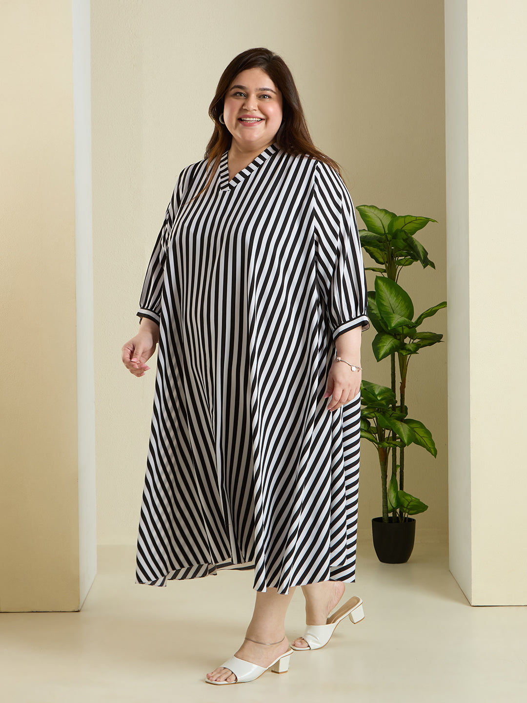 STRIPE STATEMENT DRESS