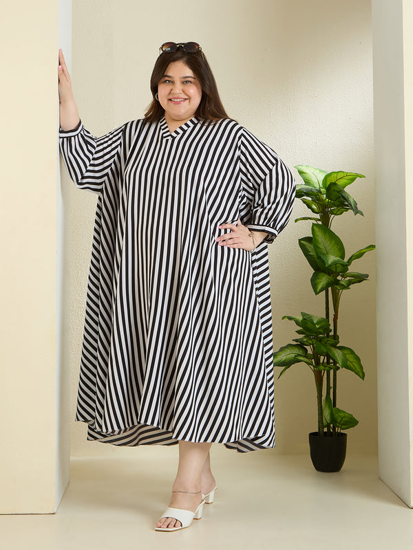 STRIPE STATEMENT DRESS