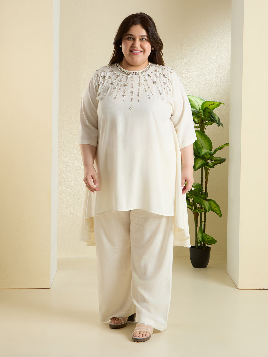 NOOR IVORY LINEN LUXE CORD SET