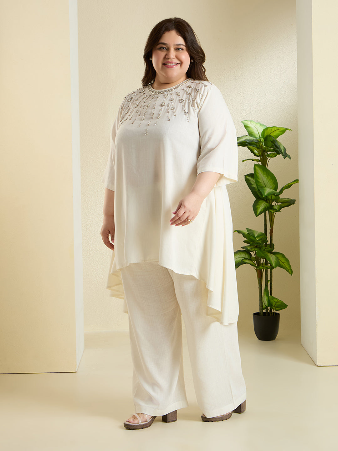 NOOR IVORY LINEN LUXE CORD SET