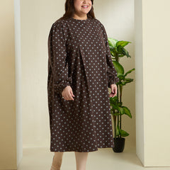 MOCHA DOT SHIFT DRESS