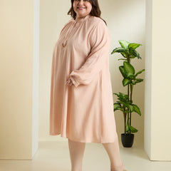 PEACHY FRILL LINEN DRESS