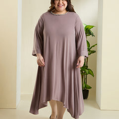 NORA STATEMENT DRESS - TAUPE