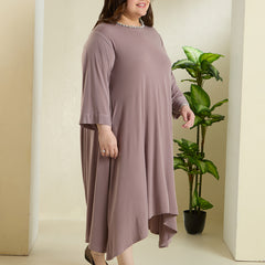 NORA STATEMENT DRESS - TAUPE