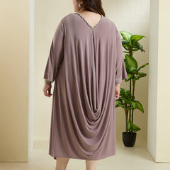NORA STATEMENT DRESS - TAUPE