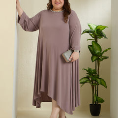 NORA STATEMENT DRESS - TAUPE
