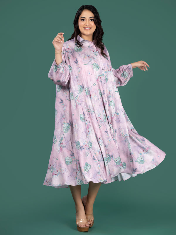 LILAC DRESS SATIN DRESS