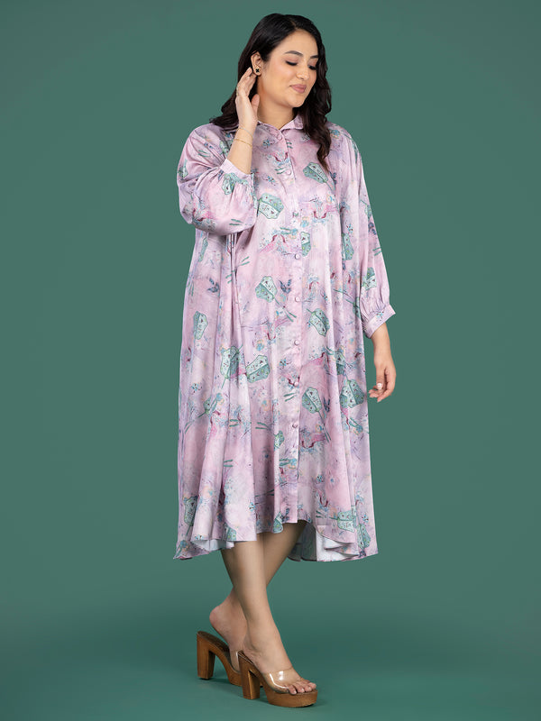 LILAC DRESS SATIN DRESS