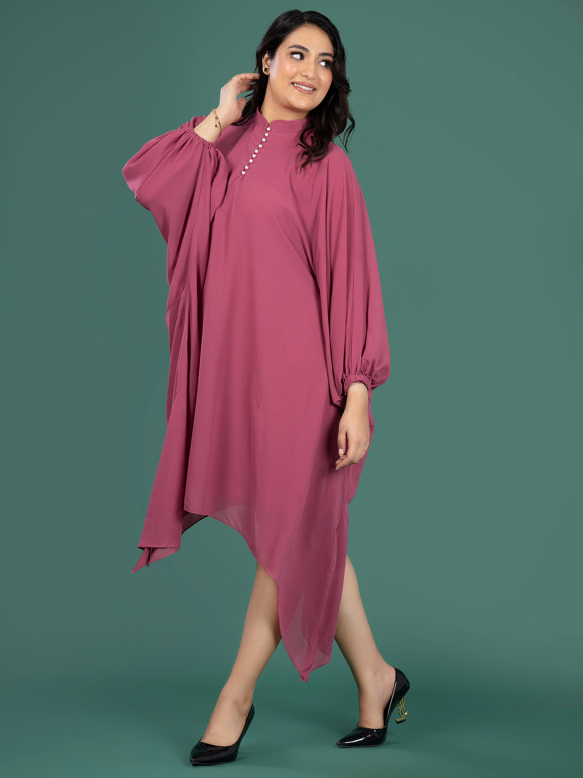 KAFTAN FLOW DRESS - BERRY