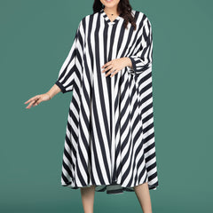 MONO STRIPE FLOW DRESS