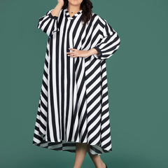 MONO STRIPE FLOW DRESS