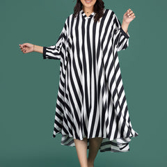 MONO STRIPE FLOW DRESS