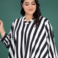 MONO STRIPE FLOW DRESS