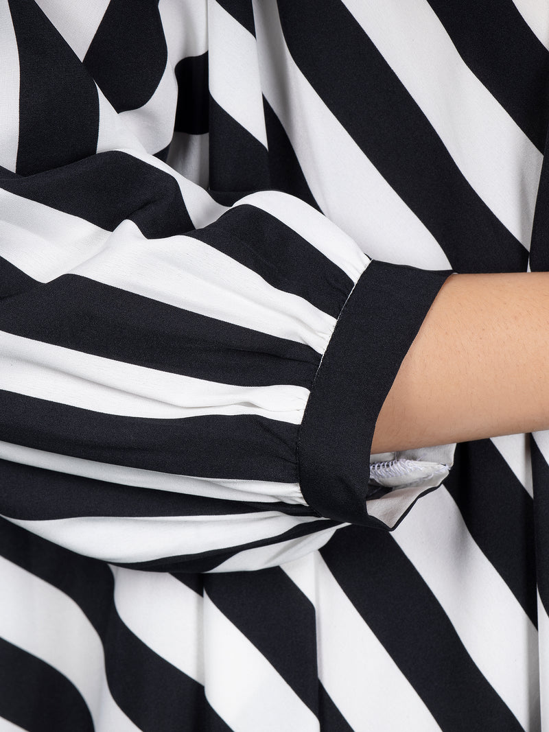 MONO STRIPE FLOW DRESS