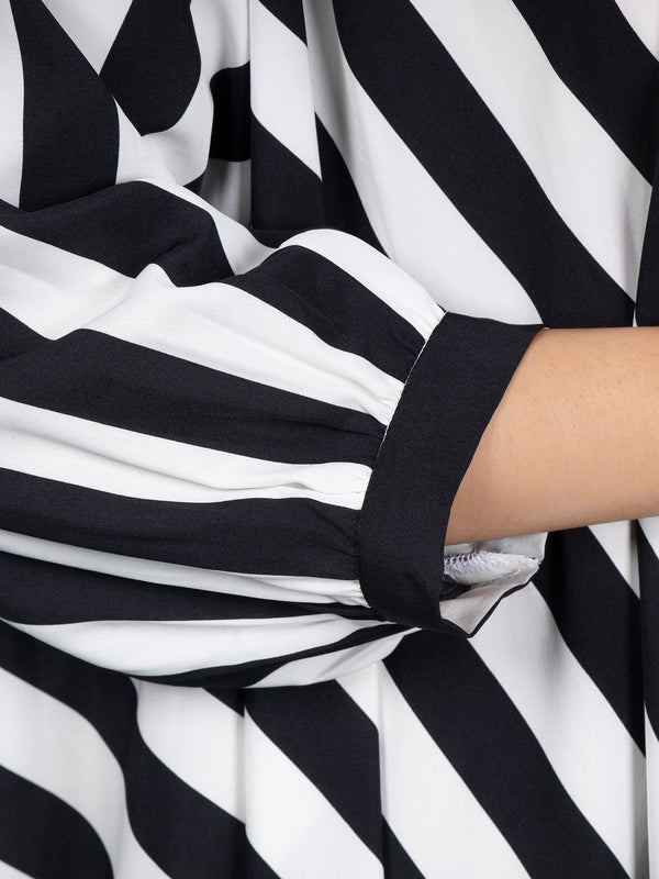 MONO STRIPE FLOW DRESS