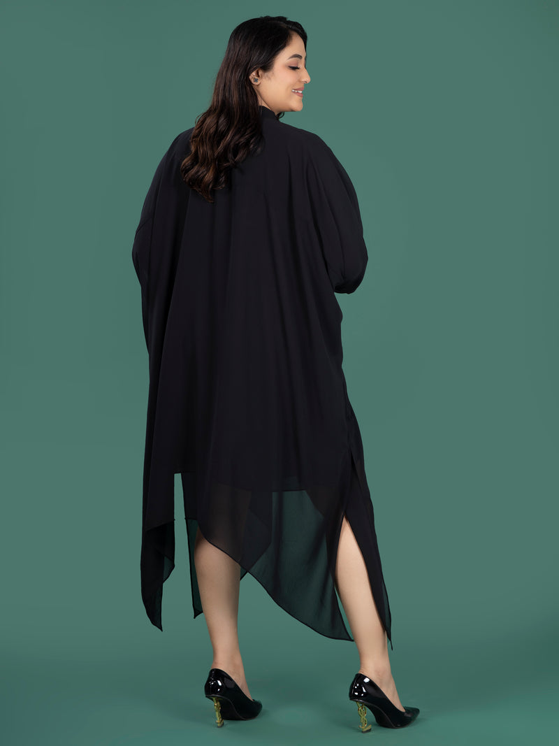 KAFTAN FLOW DRESS - JET BLACK