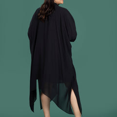 KAFTAN FLOW DRESS - JET BLACK