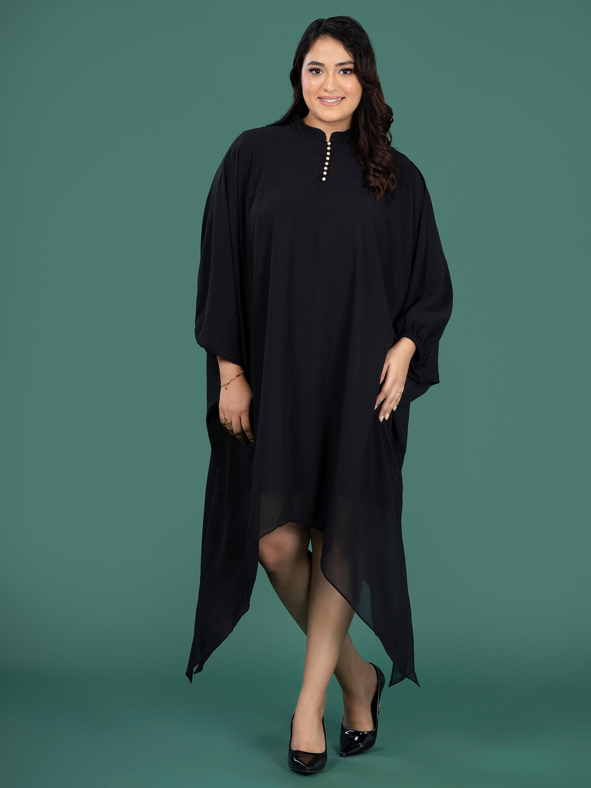 KAFTAN FLOW DRESS - JET BLACK