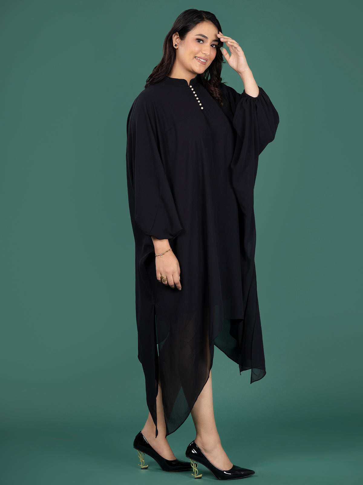 KAFTAN FLOW DRESS - JET BLACK