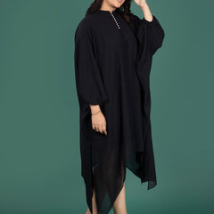 KAFTAN FLOW DRESS - JET BLACK
