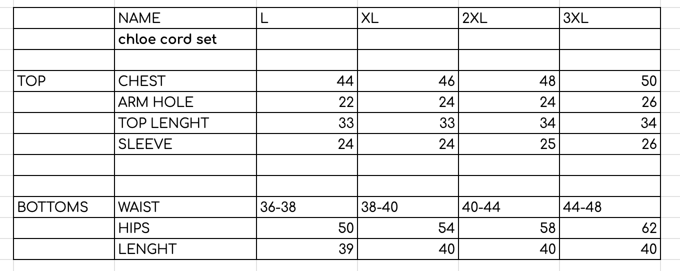 Size Guide
